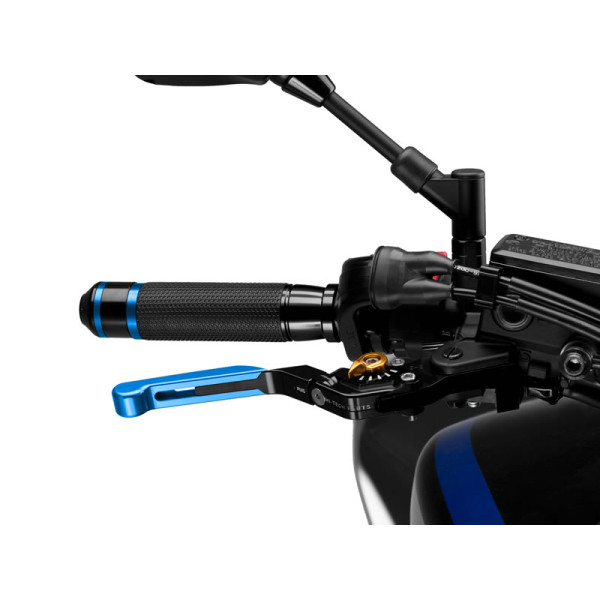 Puig Extendable Folding V3 Brake (Blue Extender With Blue Selector) Gold